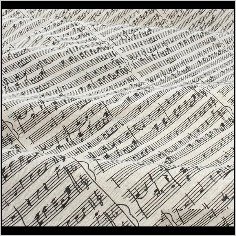 music note printed linen cotton fabric tablecover home decor material craft 150cm wide sold by yard otkk#