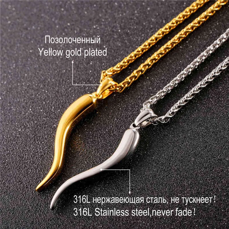 Italian Horn Gold Snake Necklace Amulet Gold Stainless Steel Pendant Chain  For Men And Women Fashionable Gift U7 From Beqx, $16.37 | DHgate.Com