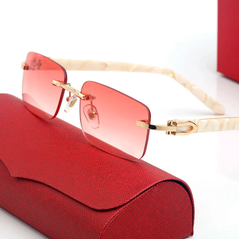 Multicolor Buffalo Horn Rectangular Sunglasses with Lunette Trendy Leisure Goggles for Men and Women