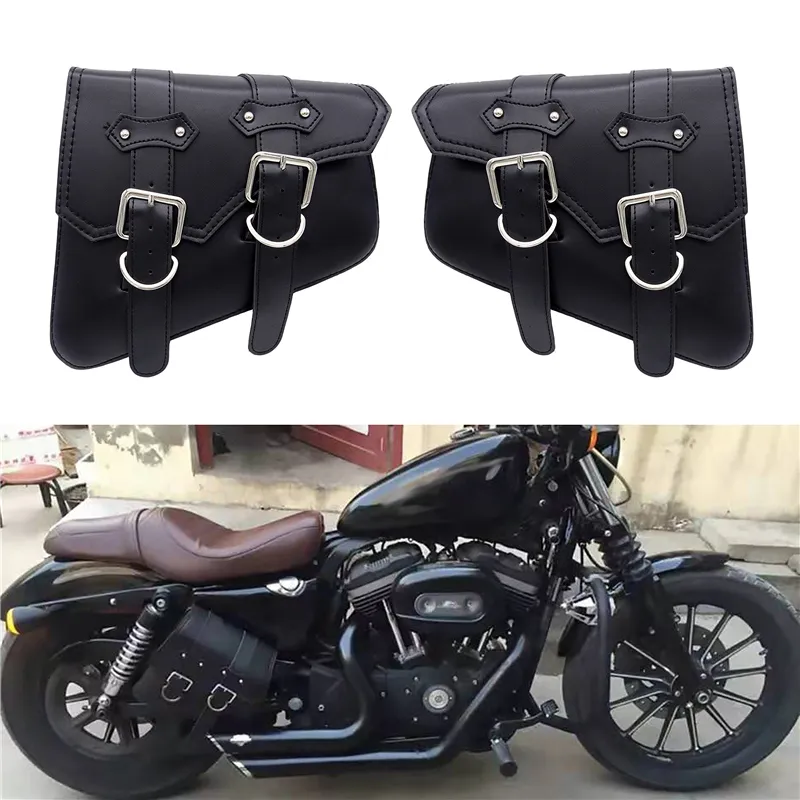 Sac étanche pour moto, sacs de selle en cuir Pu, sac à outils latéral, bagages d'extérieur pour Sportster XL 883 1200