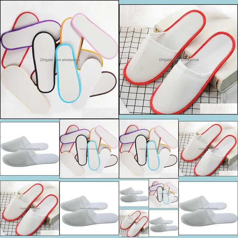 Travel Hotel SPA Anti-slip Disposable Slippers Home Guest Shoes Multi-colors Breathable Soft Disposable Slippers LLE8034