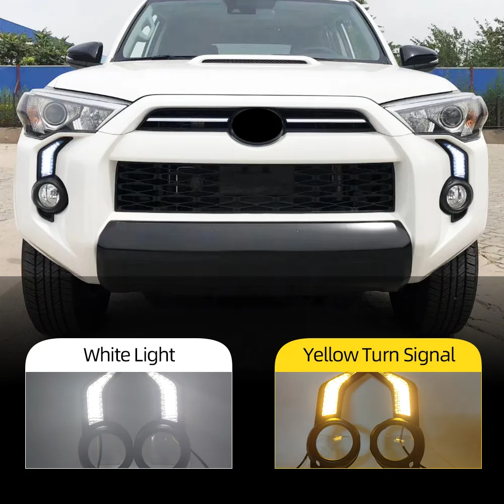 2PCS LED DRL dla Toyota 4 Runner 4Runner 2014 2015 2016 2017 2018 2019 2020 2021 Daytime Running Light Foglights Fog Lampa