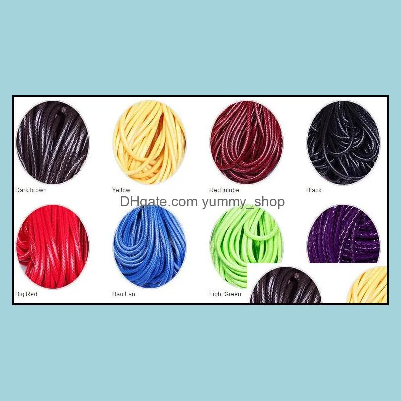 1mm 200Yards 24 colors high quality Waxed Cotton Cords For Wax Jewelry Making DIY Bead String Bracelet Sewing Leather Necklace