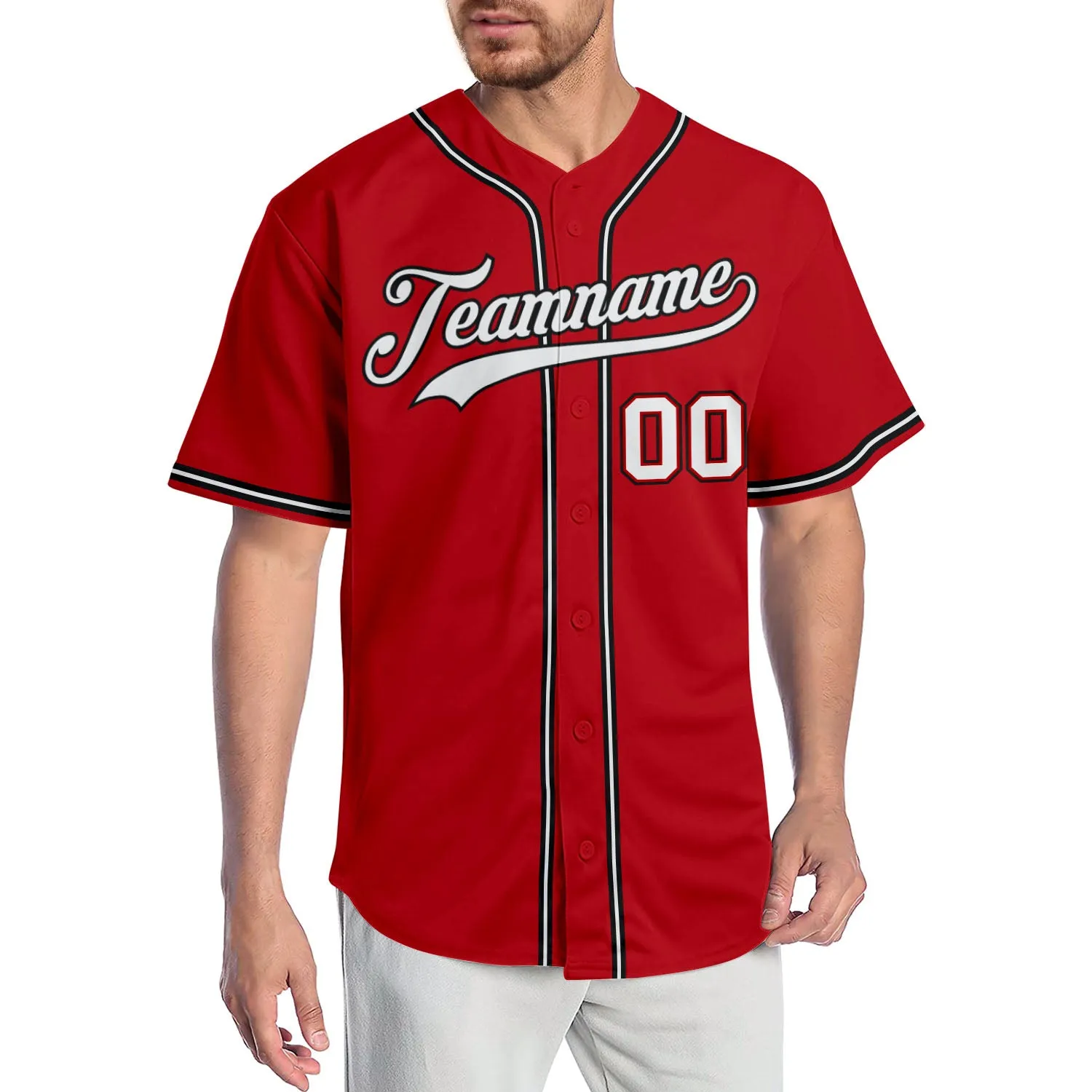 Custom vermelho branco-marinho-0080215 jersey autêntico de beisebol