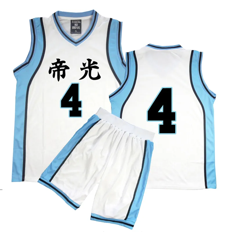 Anime Kuroko No Basuke Costume Cosplay Teiko School Uniforms Men t-shirt/ shorts och nr 4 5 6 7 8 15