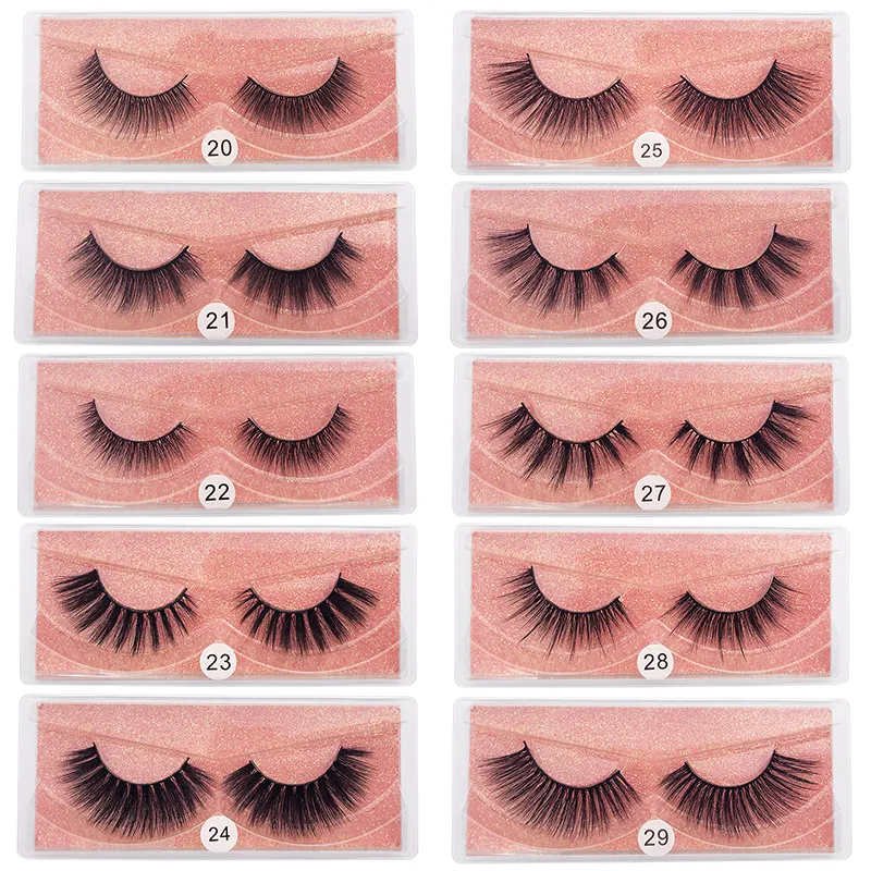 Groothandel 3D Mink Eyelashes Natuurlijke lange wimpers Faux Cils Eye Extension Make Up Tools for Beauty