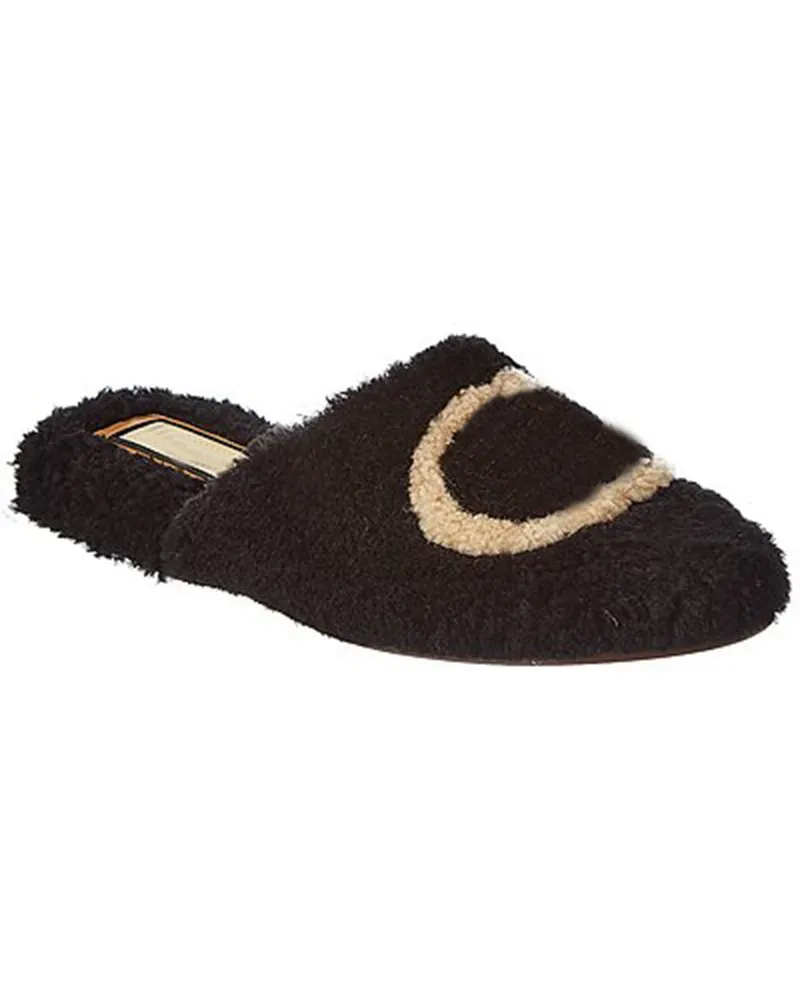 womens winter fur flat slippers 30MM SHEARLING WOOL SLIDE cozy slipper Women's Designer Shoes