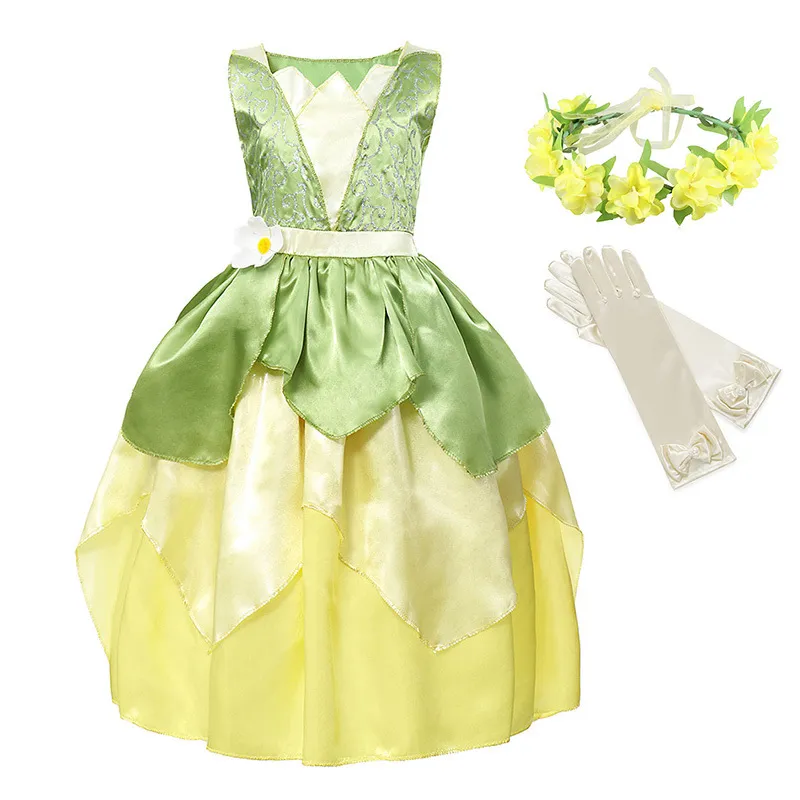 YOFEEL Girls Princess Tianna Ball Gown Dress - Sleeveless Mid-Calf  Pull-Over Costume, Soft Non-Itchy Fabric, Printed Flower Design for  Halloween, Birthday, Carnival from Dhgate Girl's Dresses - price 28.47