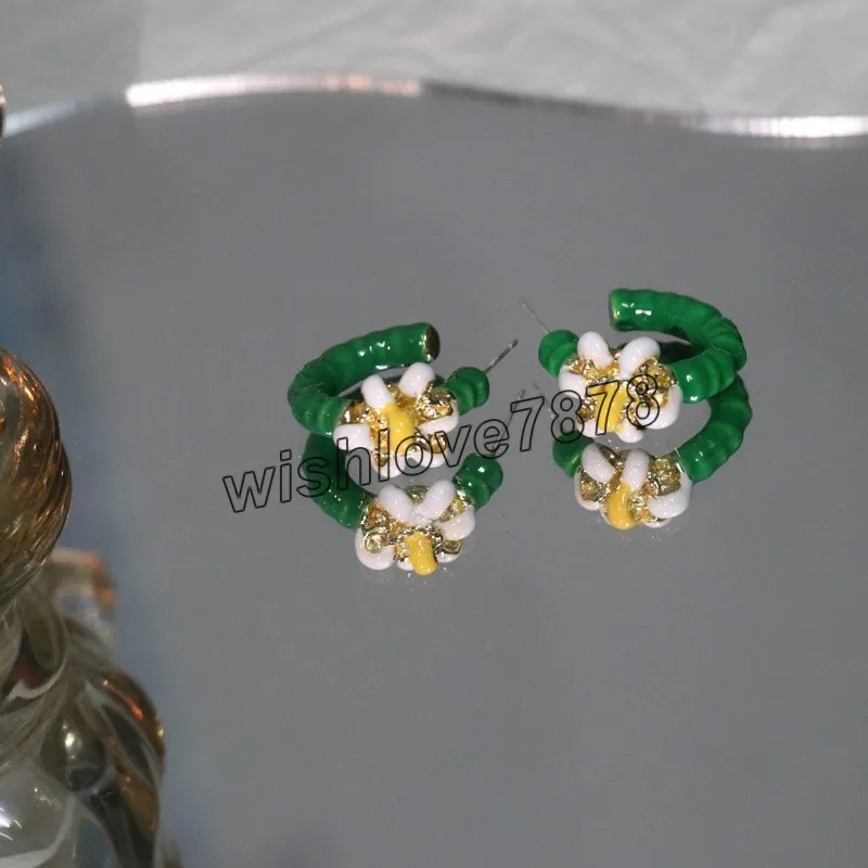 S925 ago gioielli delicati orecchini pendenti con fiori design popolare dolce temperamento coreano orecchini pendenti verdi per i regali delle donne