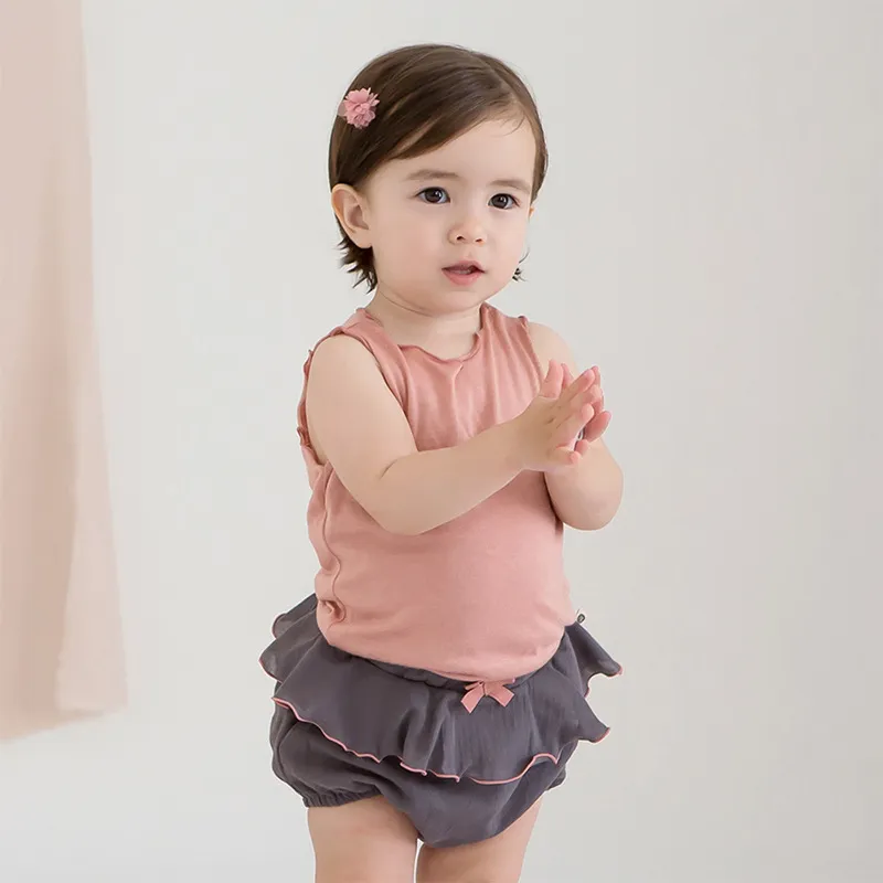 Summer Baby Set Fly Sleeve Mignon Princesse Costume Fille Vêtements S Top Pain Pantalon Deux Pièces 210429