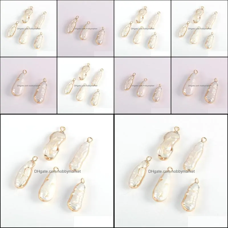 Charms Natural Irregular Pearl Shell Connector Fashion Jewelry DIY Bracelet Necklace Charm Making 1PCS