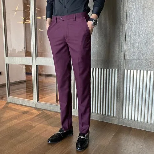 Mens Suits & Blazers Pure Color Suit Pants Black Wine Red Royal Blue Gray  Slim Fit Men Business Casual Trousers Sizes 29 30 31 32 33 34 36 From  Happylights, $55.8