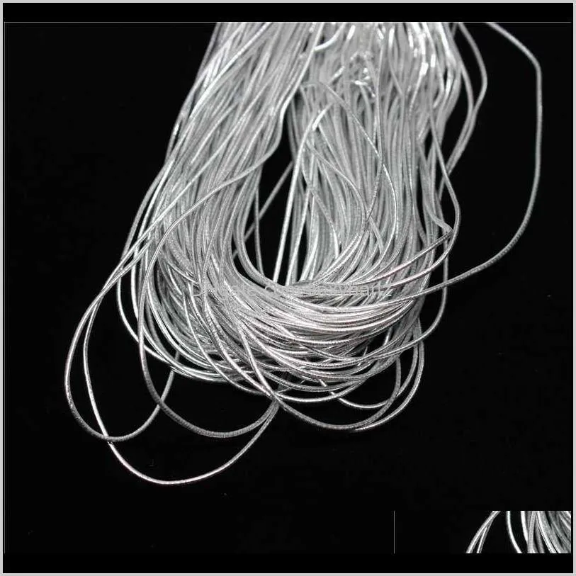 1mm silver elastic bungee string cord round twisted string rope 70 meters/roll diy cords for jewelery finding garment hang tag