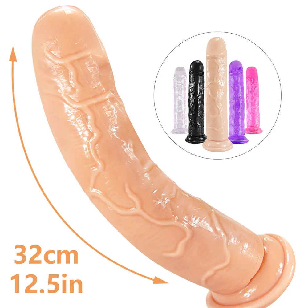 Yutong Gelatina Blanda de Las Mujeres Vibrador Con Ventosa Anal Realista Pene, Juguetes Naturales Mujer Consoladores Masturbador G-Spot Orgasmo Falo