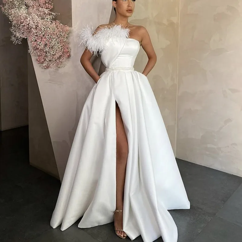 White satin prom dress clearance