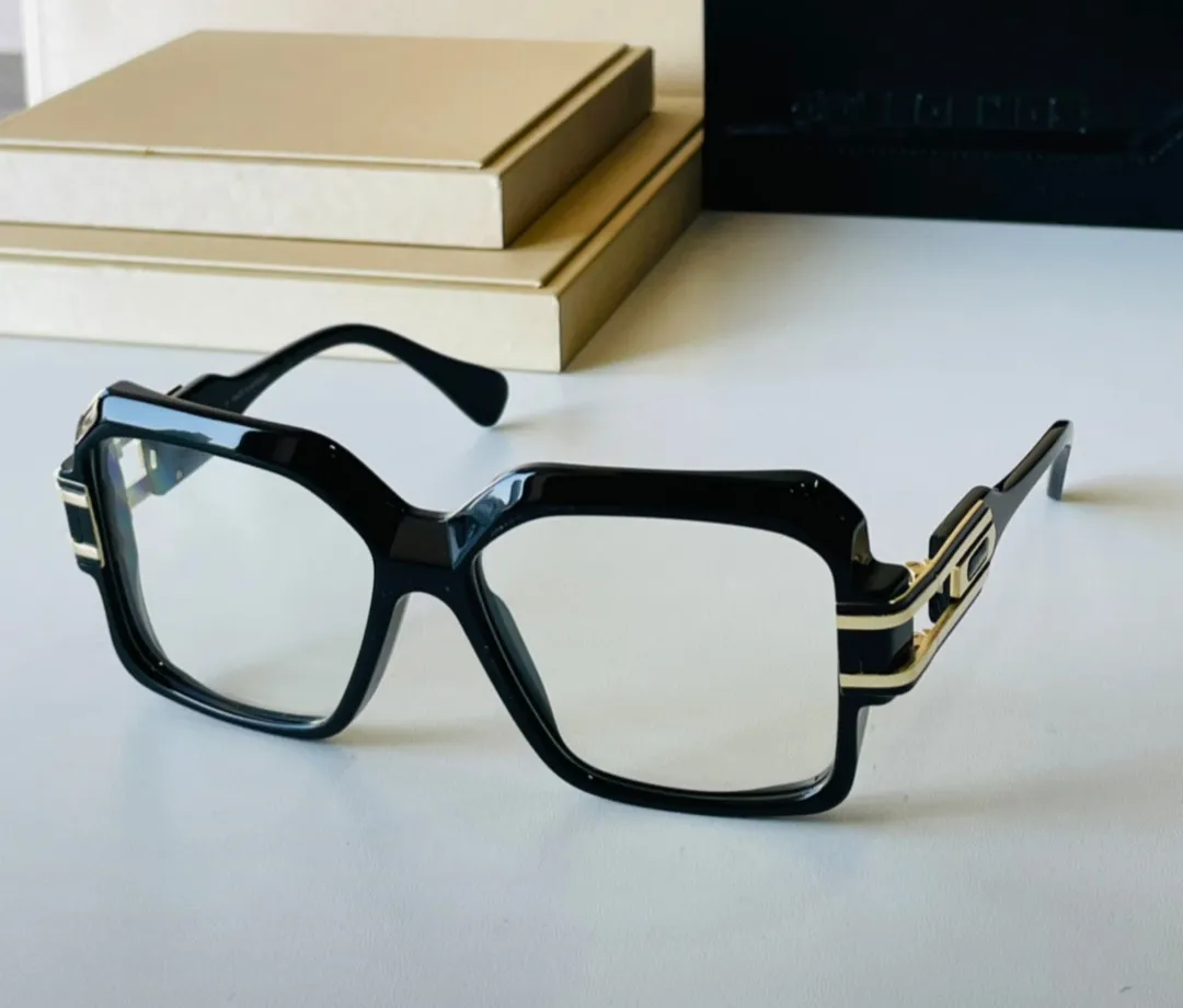 Vintage Black Gold Square -glasögon Frame Clear Lens 623 Hip Hop Glasögon för män Kvinnor Fashion Solglasögon Ramar Eglasögon med låda
