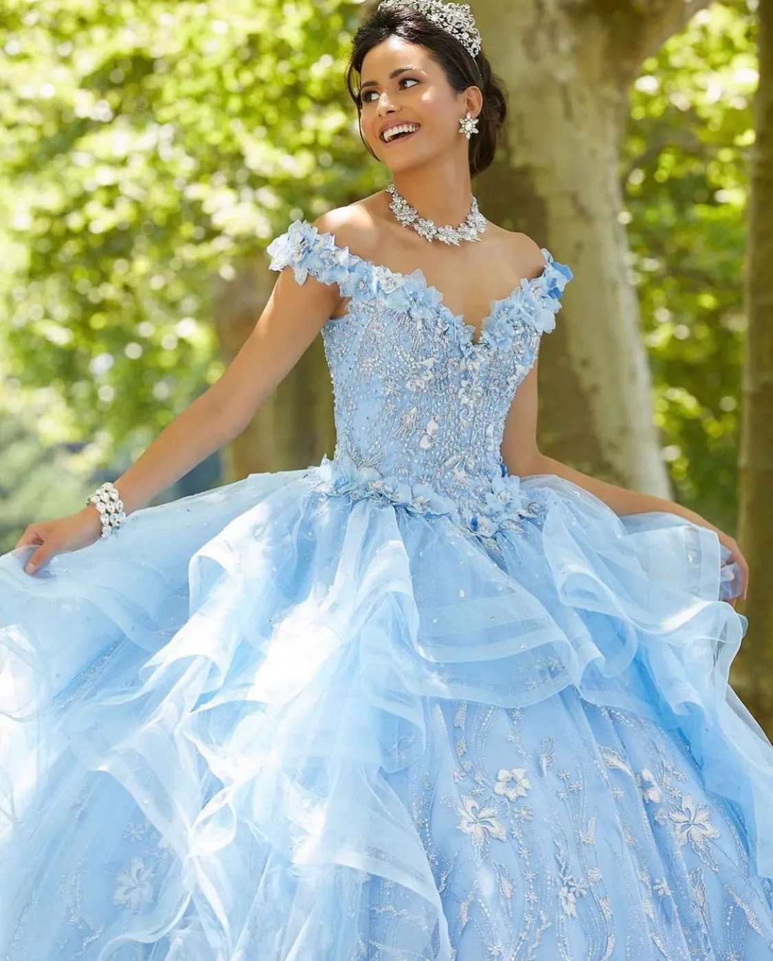 Vestido Princesa Azul Claro