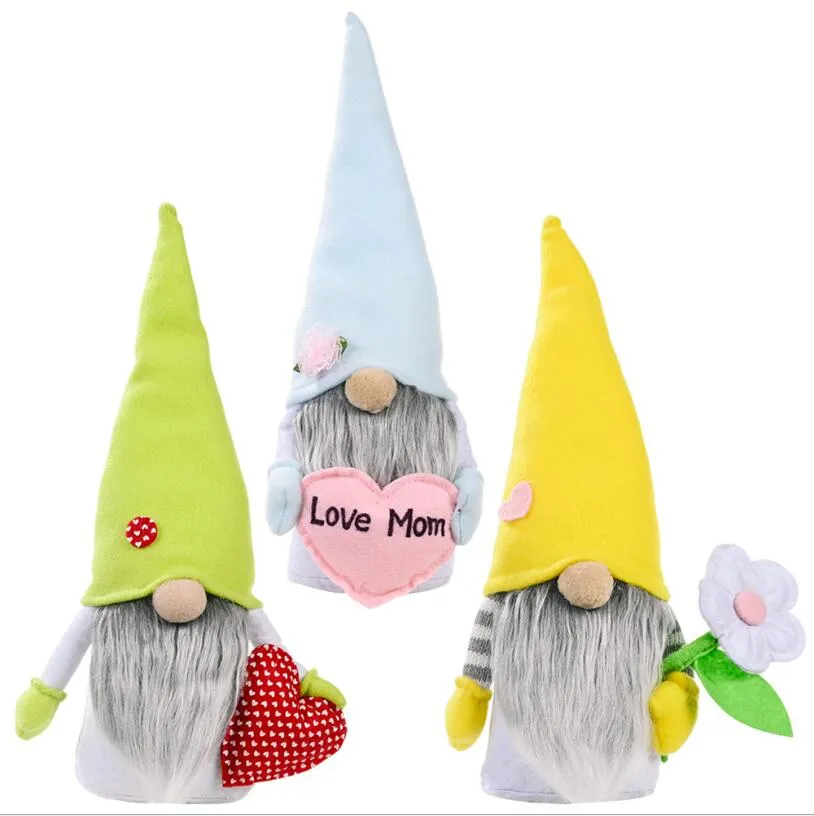 Mother`s Day Gnomes Faceless Bunny Dwarf Doll Rabbit Plush Toys Love Mom Kids Gift Happy Easter Party Home Decoration ZYY783