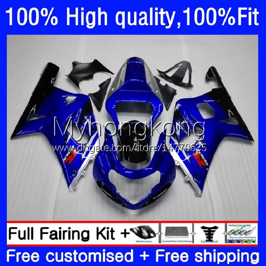 Injectie Mold Bodys voor Suzuki GSXR600 GSX-R750 K1 750CC GSXR-750 01 02 03 19NO.48 GSXR 600 750 CC Factory Blue 600CC GSXR750 01-03 GSXR-600 2001 2002 2003 OEM FACKING