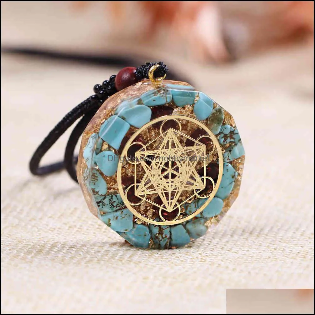 Orgonite Energy Pendant Metatron`s Cube Reiki Energy Consciousness Promote Autonomy Test Transport EMF Crystal Pendant 210323