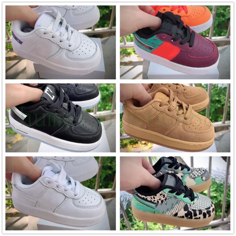 2024 Kids Classic Designer High Cut Leather Sneakers Buckle Strap Children Shoes Chassures Enfant Trainers Eur 22 35
