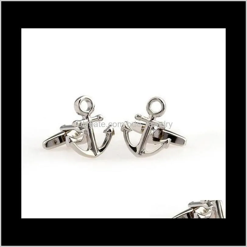 wholesale-unusual stainless steel anchor cufflinks for men,antique vintage silver cufflinks,personalized tie clips dff0608