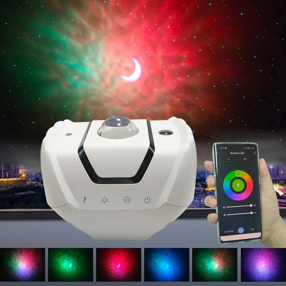 Smart Wifi Stary Sky Projector Light App Echo Google Assistant Control Night Atmosphere Lights Prend en charge Tuya Moon Star Cloud Lamp