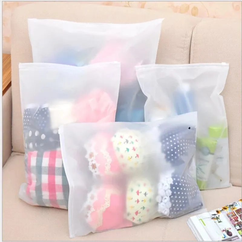 100pcs/lot Travelling Storage Bag Frosted Plastic Reclosable Zipper Package Bags Reusable Packaging Pouch for Food Gift Clothes Jewelry