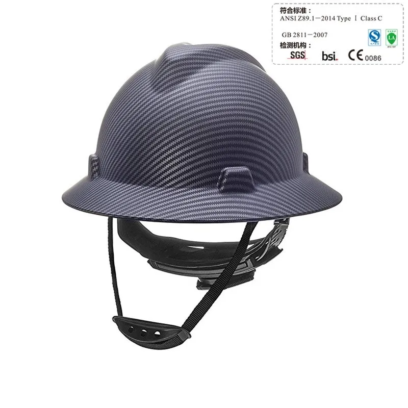 Casco de seguridad con diseño de fibra de carbono, casco duro de construcción, equipo de protección ABS de alta calidad, gorro de trabajo