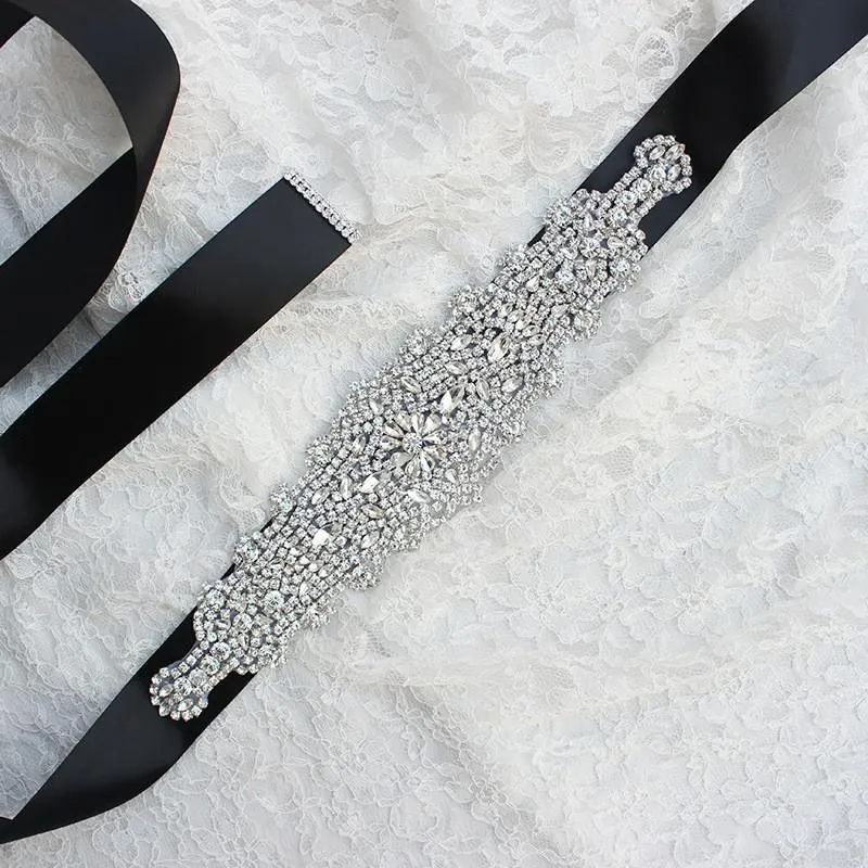 Wedding Sashes Luxury Hundreds Of Diamond Belts Silver Clear Crystal Bridal Belt Rhinestones Sash For Pograph Prom Props