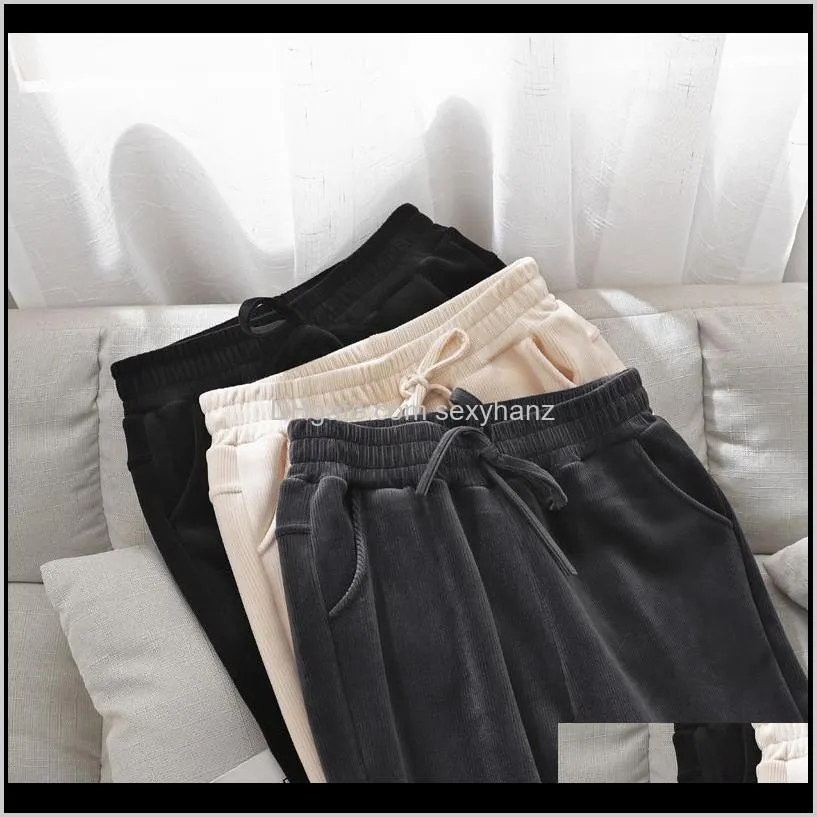 women winter thick straight haren pants warm velvet female casual cotton pants loose long trousers plus size s-2xl 3xl 4x1