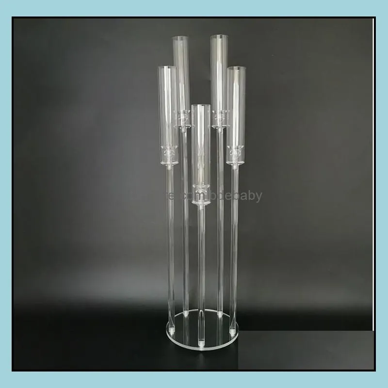 New props acrylic crystal candlestick Party Decoration road wedding hall T-stage hotel site supplies