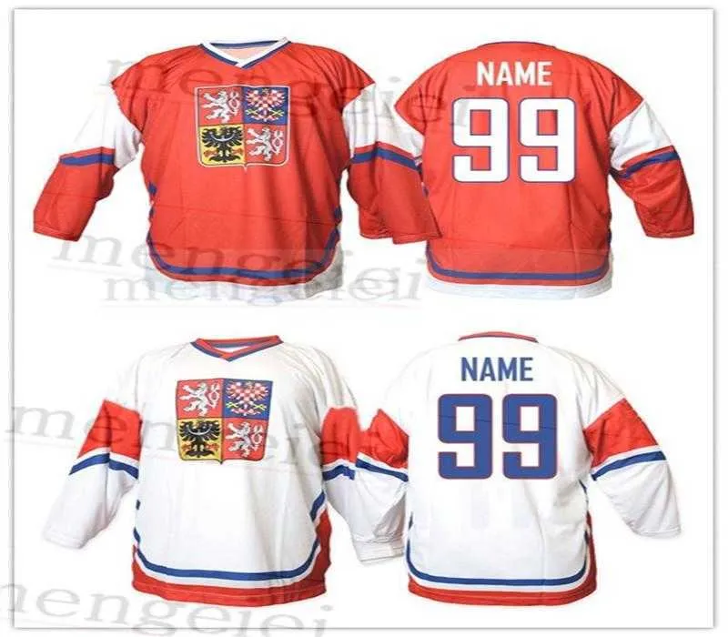 Custom 2020 Team Czech Republic #68 Jaromir Jagr Hockey Jersey 자수 스티치 숫자 및 이름 유니폼 사용자 정의