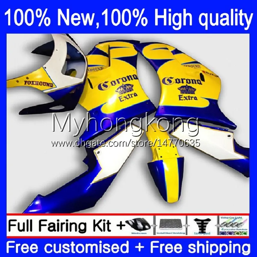 Fairings Kit för SUZUKI 250CC RGV250 SAPC VJ22 RGVT250 88-98 Bodys 32NO.23 RGVT-250 RGV-250 VJ23 94 95 96 97 98 Gul blå RGVT RGV 250 1994 1995 1996 1997 Kroppsarbetet