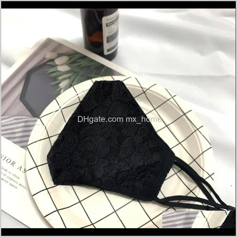 masks type of dust-proof, breathable and uv resistant lace double layer cloth