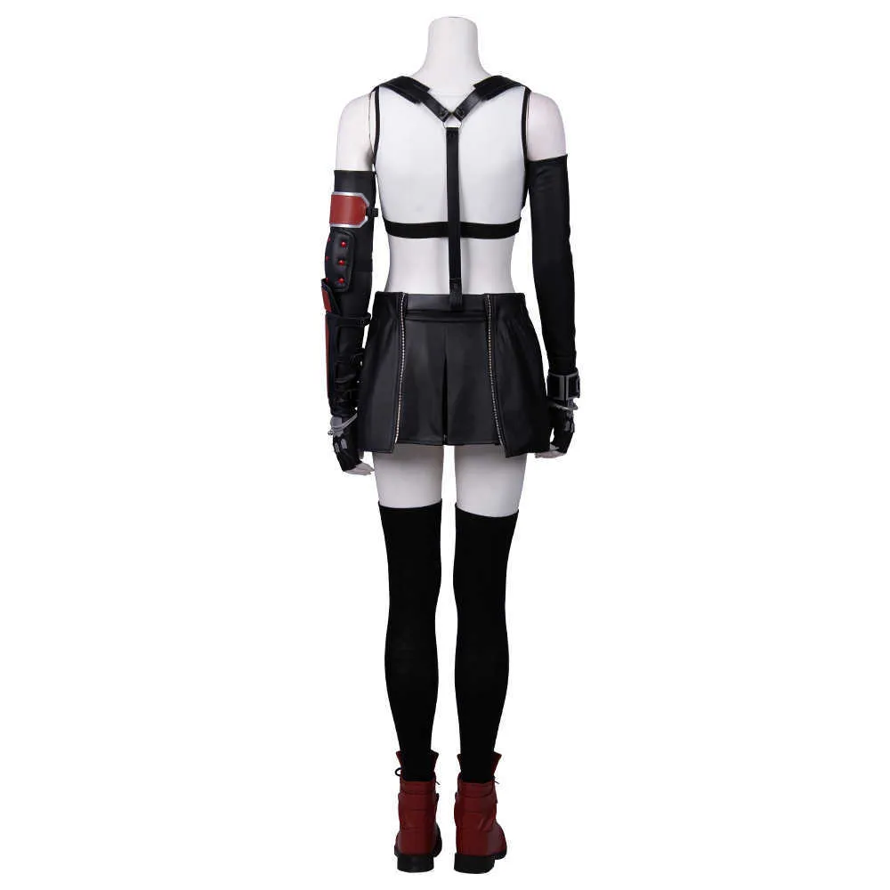 Final Fantasy VII Remake Cosplay Tifa Lockhart Costume Women Game Outfit Adult Vest Skirt Halloween Carnival Fancy Dress Y0913