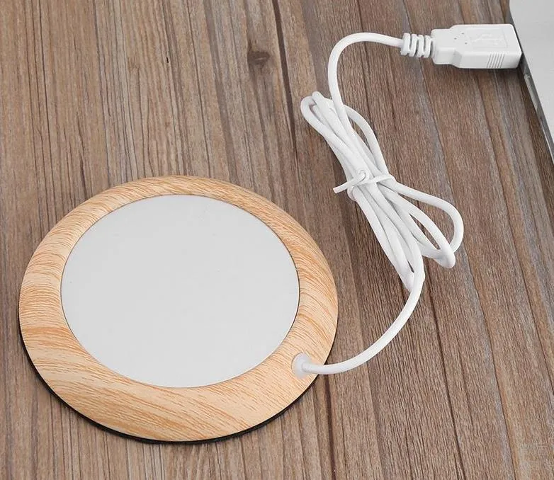 USB Cup Warmer Metal Coaster Pads Portable Office Home Electric Powered Desktop Tea Coffee Beverage Cups Mug Warmer-Mat Pad Aluminium Plate SN3114