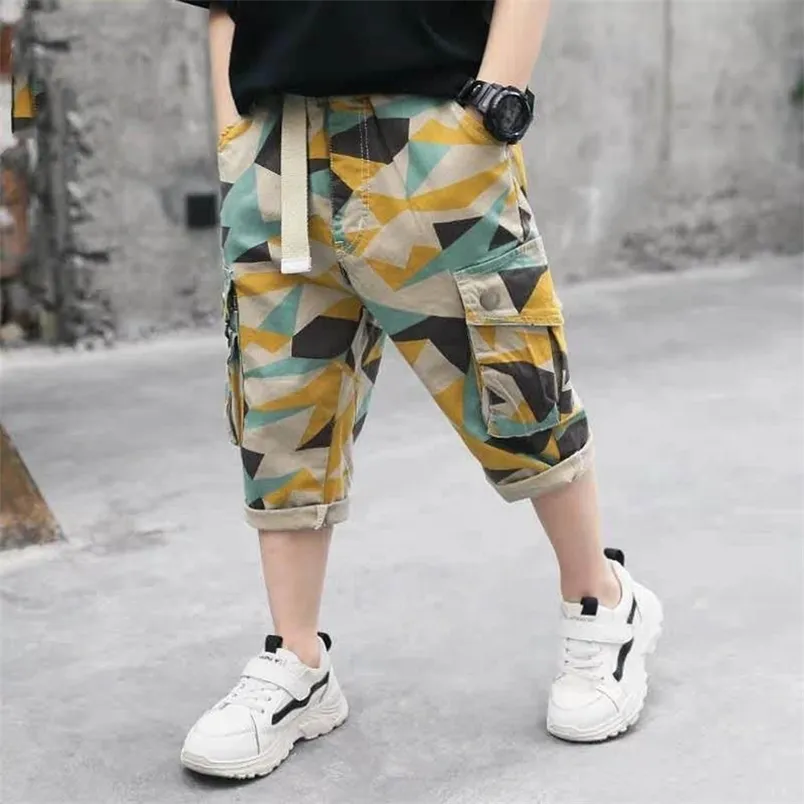 Camouflage Shorts Boy Summer Casual Cotton Kids Short Pants Children Trousers for Teenager 110-170 210723