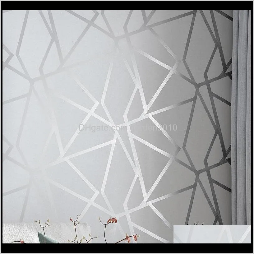 grey geometric wallpaper for living room bedroom gray white patterned modern design wall paper roll home decor1