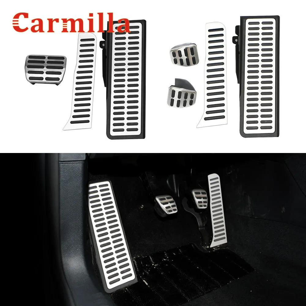 Carmilla aço inoxidável lhd peões de carro ajustados para vw 5 mk5 6 mk6 5 golf6 2003 - 2013 capa de pedal automático