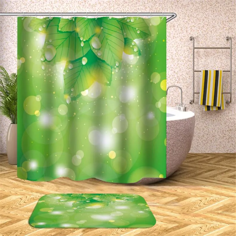 Shower Curtains 3D Print Tree Green Bathroom Curtain Waterproof Bath
