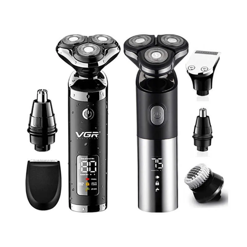 3 in1 multifunzione Pro wet dry use rasoio elettrico barba trimmer rasoio ricaricabile per macchina da barba da uomo set per la cura del viso