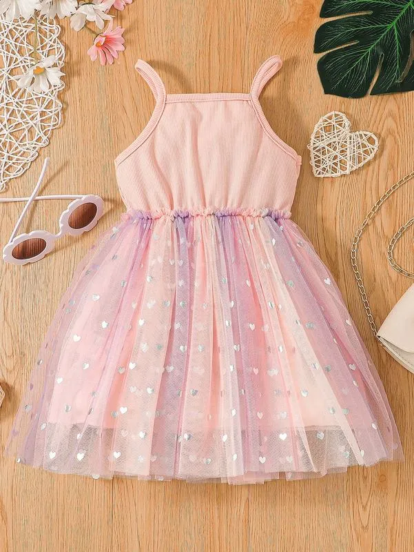 heart mesh dress Sweet Society Pink Heart Mesh Cami Dress
