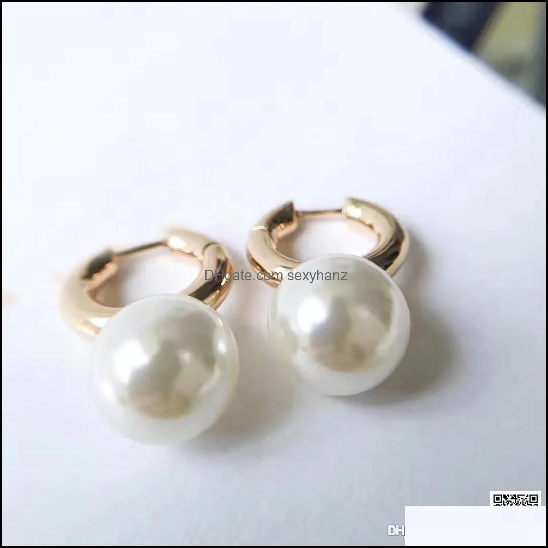 2019 Elegant hook earring with pearl ball women earring brand name and box mother gift