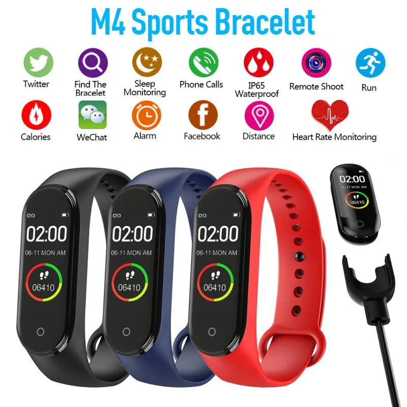 M4 M3 Banda inteligente Pulsera Fitness Tracker Reloj Pulsera deportiva Relojes de ritmo cardíaco Smartband Monitor Salud