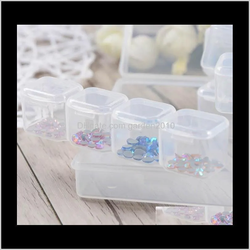 28 slots nail art storage box plastic transparent display case organizer holder for rhinestone beads ring earrings e2s