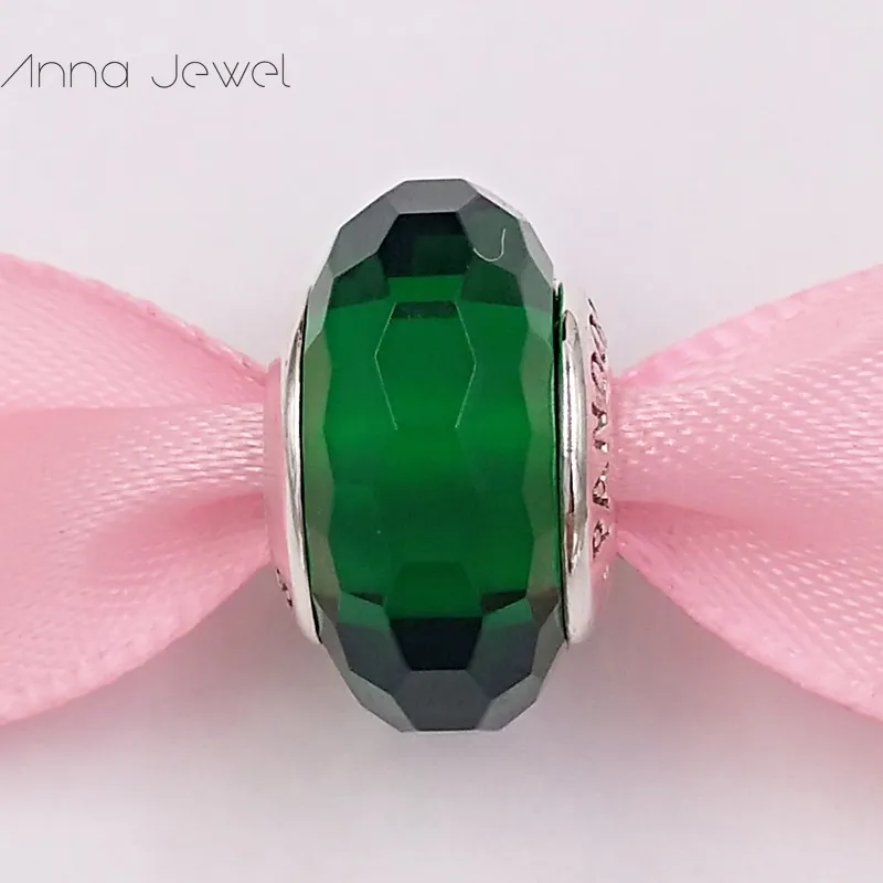 Braccialetti con ciondoli fai-da-te gioielli pandora murano distanziatore per creazione di braccialetti verde sfaccettato design distanziatore per donna uomo regali di compleanno festa di nozze 791619