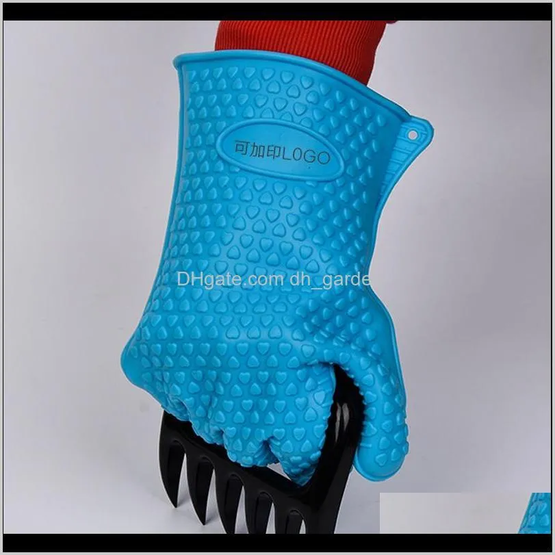 silicone oven glove microwave glove high temperature heat proof glove non-slip oven mitts bbq grill gloves kitchen baking tool vt0528