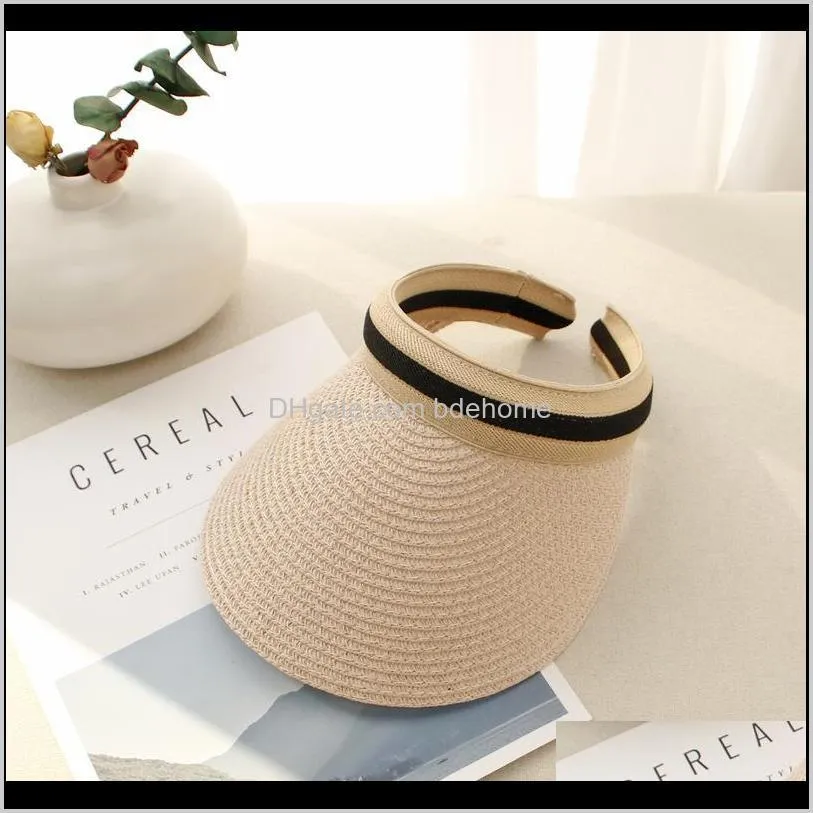 wholesale summer straw visor cap adult bee sun cap beach cap hat for men womenfamily look