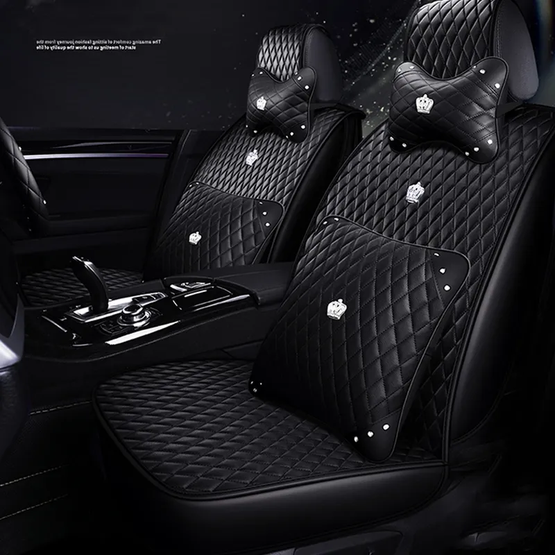 Custom PU PVC Four Seasons Universal Car Seat Cover Luxury Diamond Shape  Black Seat Cushion - China Car Accessories, Car Decoration